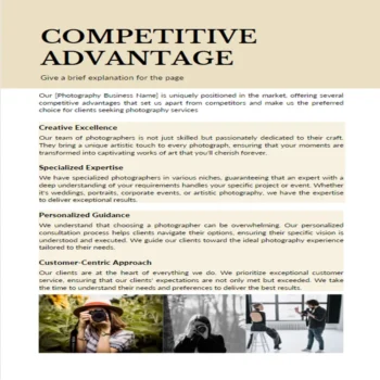 Photography Business Plan-Competitive Advantage