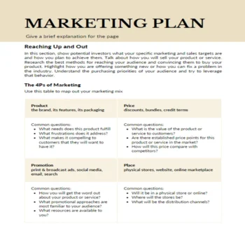 Photography Business Plan-Marketing Plan 4ps