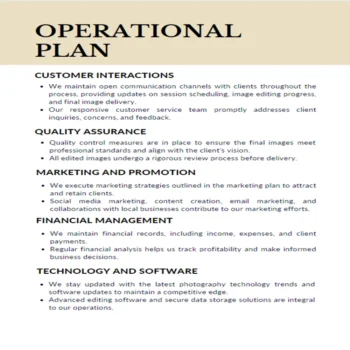 Photography Business Plan-Operational Plan 2