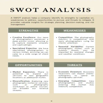 Photography Business Plan-SWOT Analysis