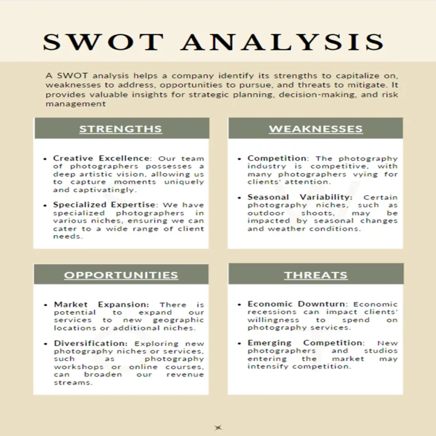 Photography Business Plan-SWOT Analysis
