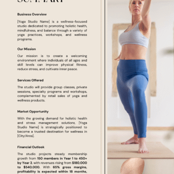 Yoga Studio Business Plan Template - Executive Summary