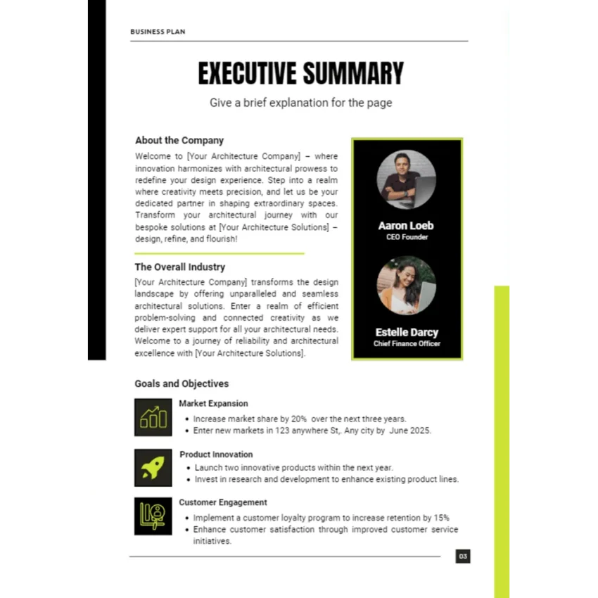 Architecture Business Plan - Executive Summary