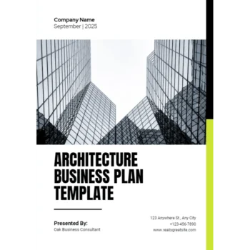 Architecture Business Plan - Title Page