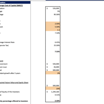 Courier Service Excel Financial model - Company Valuation
