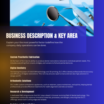 Dental Laboratory Business Plan Template-Business Description and Key area