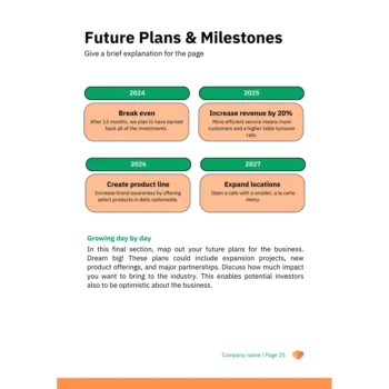 Food Truck Business Plan - Future Plans and Milestones