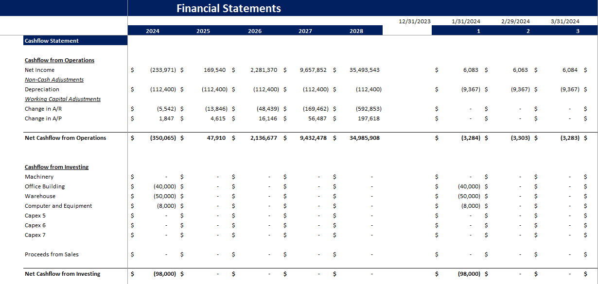 Book-keeping-Agency-Financial-Model-Cashflow Statement
