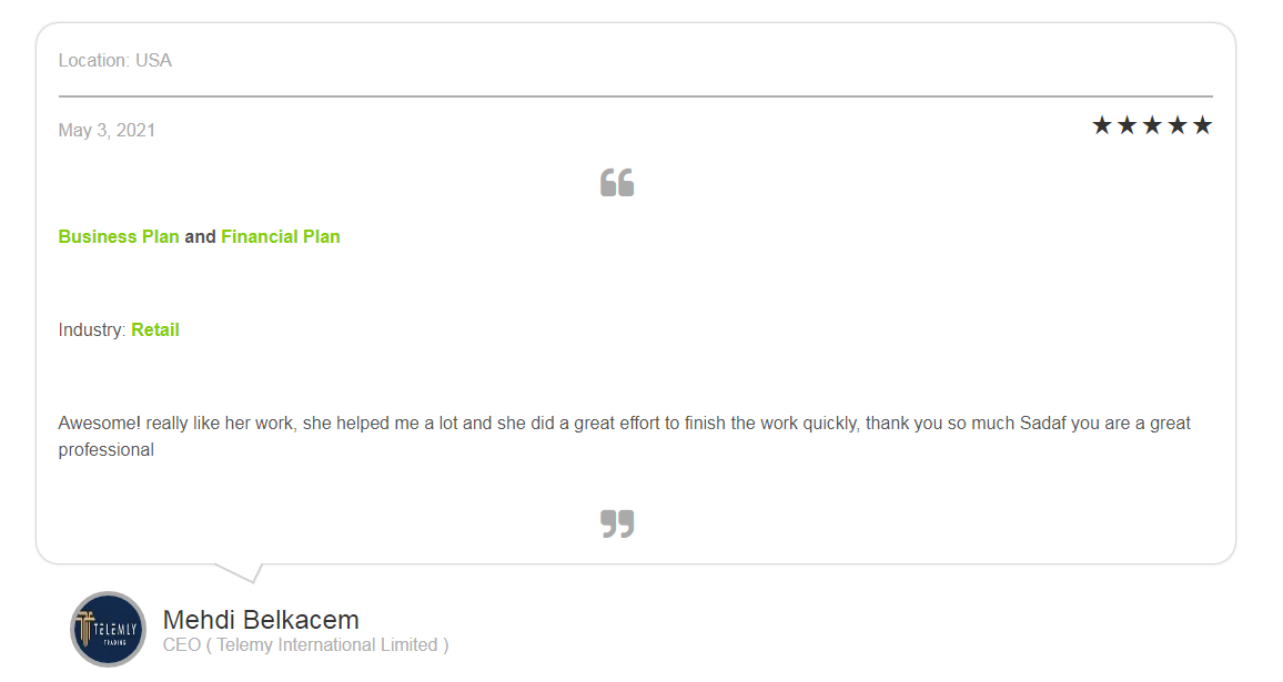 Circus Financial Model-Testimonial