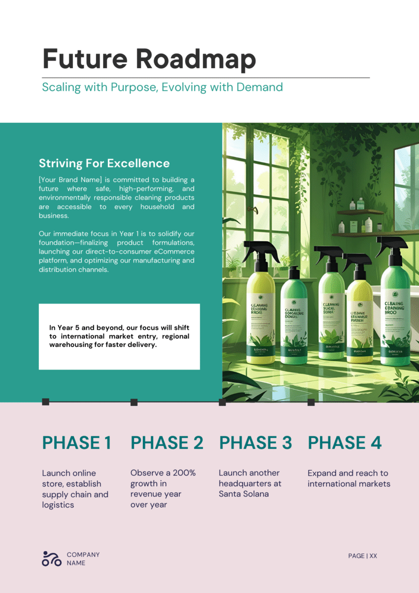 Cleaning Products Business Plan Template - Future Roadmap