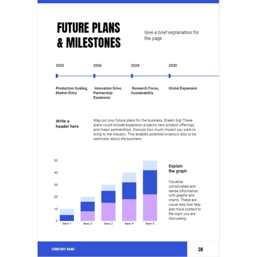 Juice Bar Business Plan - Future Plans and Milestones