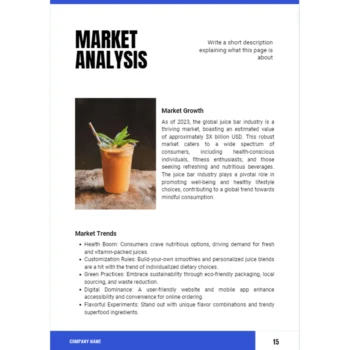 Juice Bar Business Plan - Market Analysis