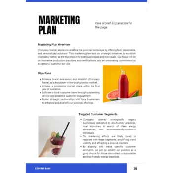 Juice Bar Business Plan - Marketing Plan