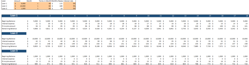 Financial_Model_Amusement_Park_Cashflow Statement - Loan Schedule