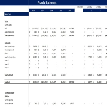 Music Festival Excel Financial Model Template-Balance Sheet