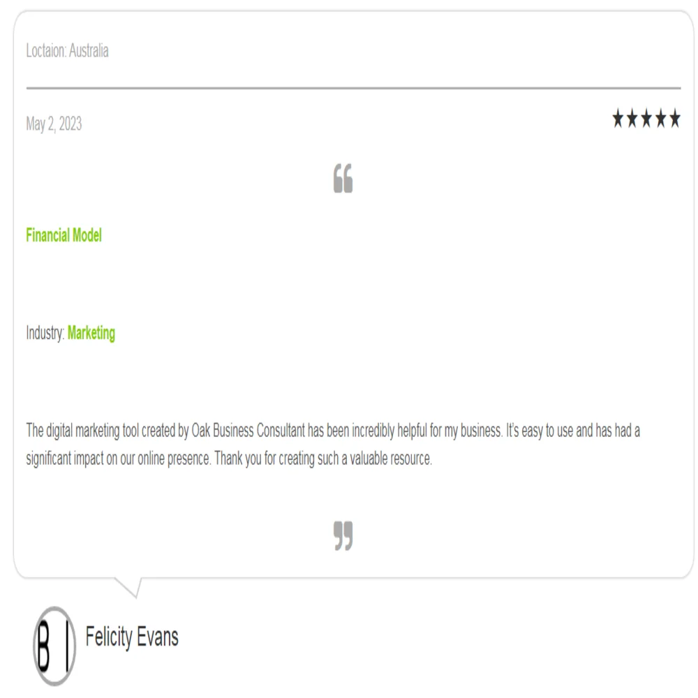 Music Festival Excel Financial Model Template-Testimonial