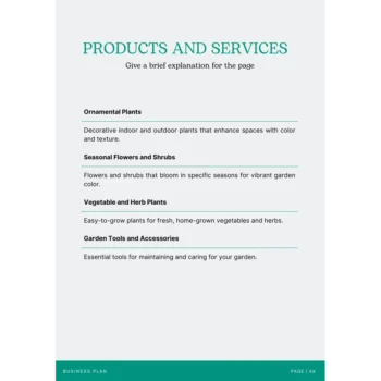 Nursery Garden Business Plan Template - Our Services