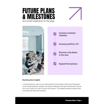 Nutrition Service Business Plan - Future Plans and Milestones