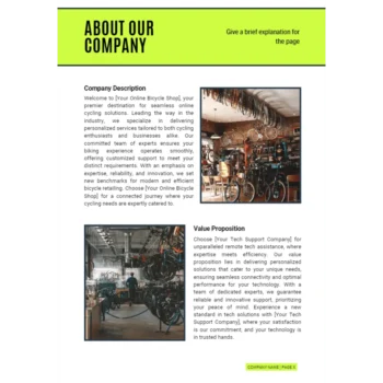 Online Bicycle Shop Business Plan - About Our Company