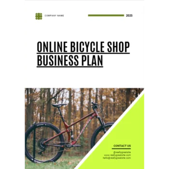 Online Bicycle Shop Business Plan Cover Page