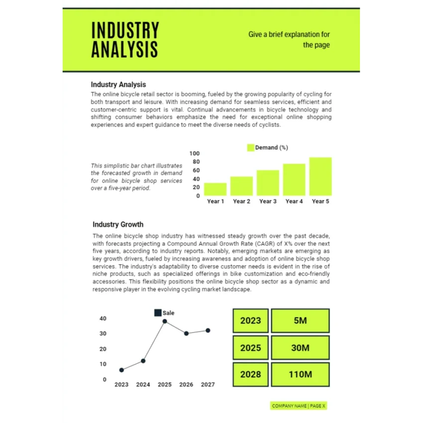 Online Bicycle Shop Business Plan - Industry Analysis