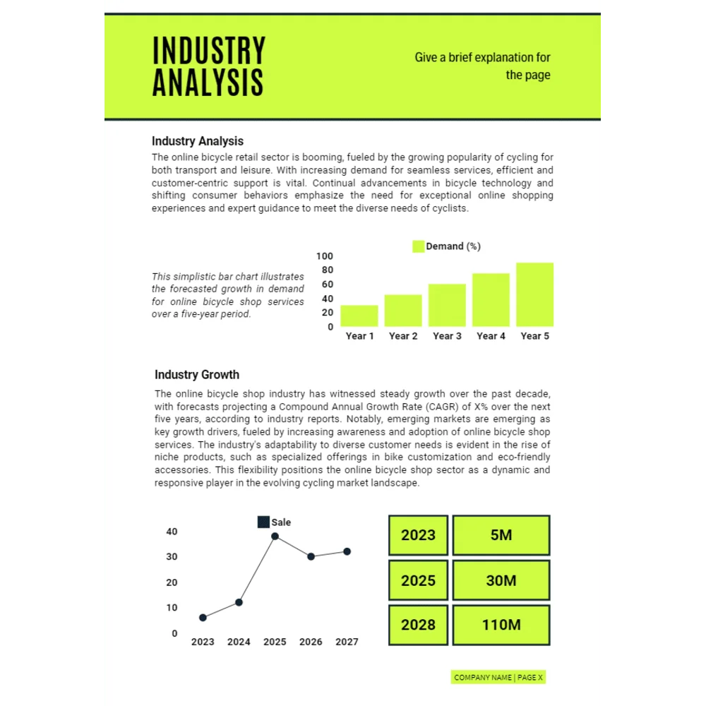 Online Bicycle Shop Business Plan - Industry Analysis