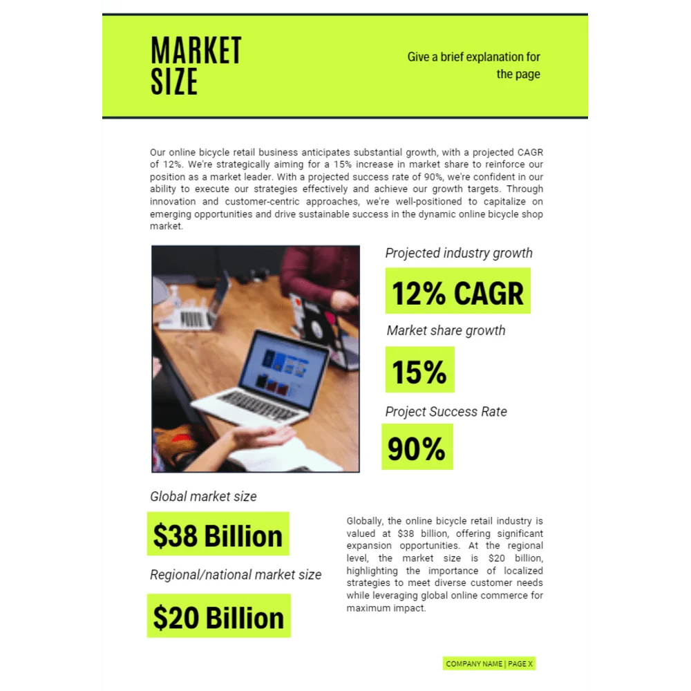 Online Bicycle Shop Business Plan - Market Size