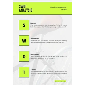 Online Bicycle Shop Business Plan - SWOT Analysis
