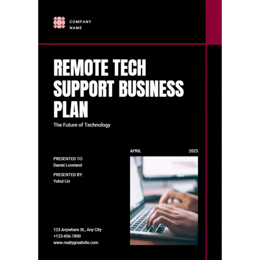 Remote Tech Support Business Plan - Title Page