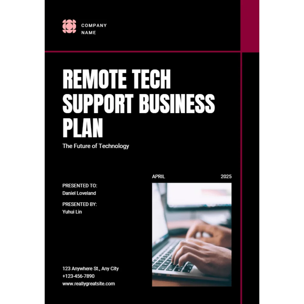 Remote Tech Support Business Plan - Title Page