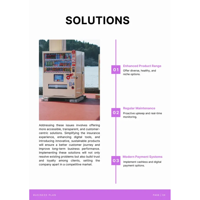 Vending Machine Business Plan Template - Solutions