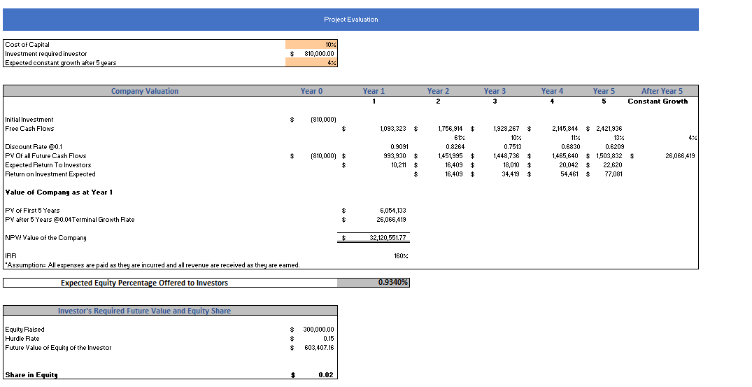 Carpet Cleaning Excel Financial Model Project Evaluation