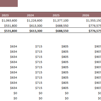 Dermatology Center Excel Financial Model Template-Income Statement (Yearly)