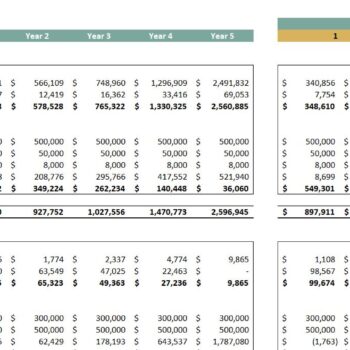 Massage Salon Excel Financial Model- Balance Sheet