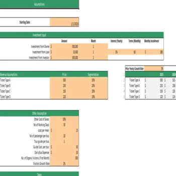 Sightseeing Bus Excel Financial Model- Assumptions