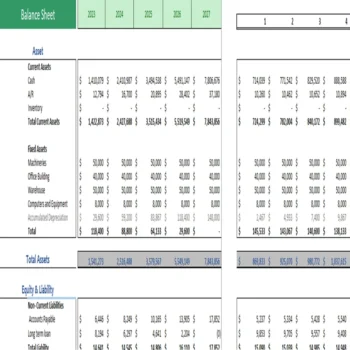 Sightseeing Bus Excel Financial Model-Balance Sheet