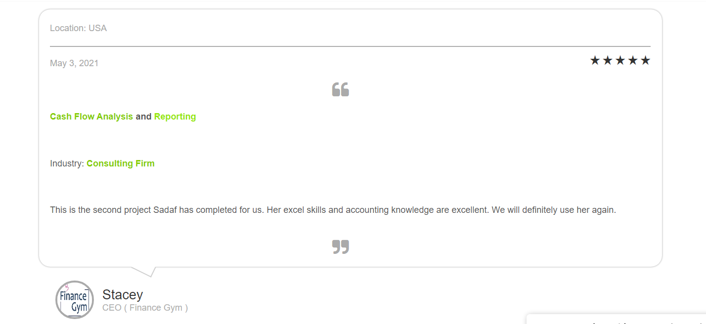 escape room excel financial model-Testimonial