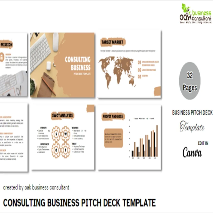 Consulting Business Pitch Deck- Title Page Feature Image 1