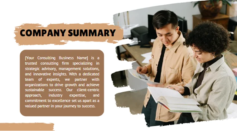 Consulting Business Pitch Deck-Company Summary