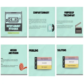 Entertainment Business Pitch deck template - Mission and Vision - FI