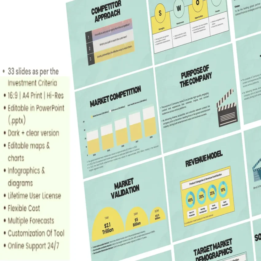 Entertainment Business Pitch deck template - company purpose - FI