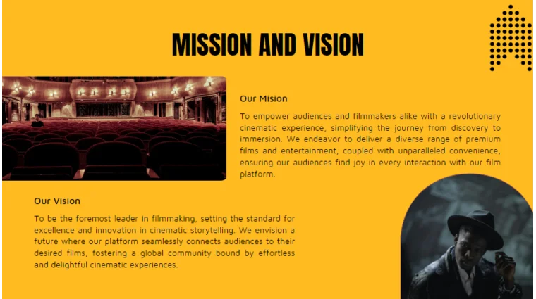 Film Pitch Deck Template-Mission & Vision