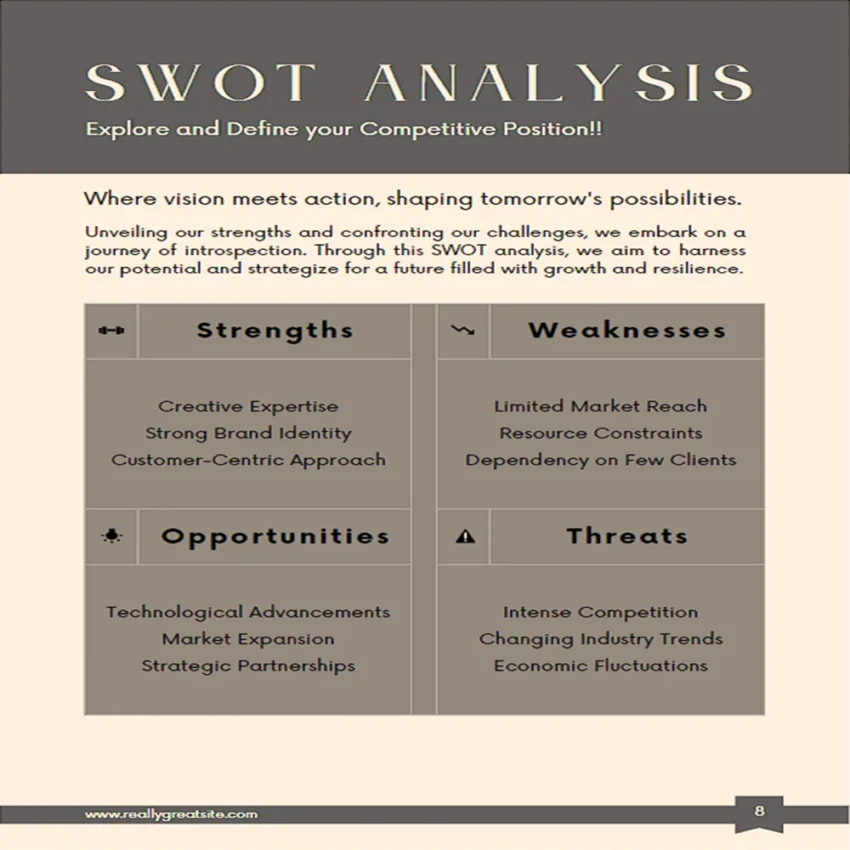 Graphic Design Business Plan - SWOT Analysis