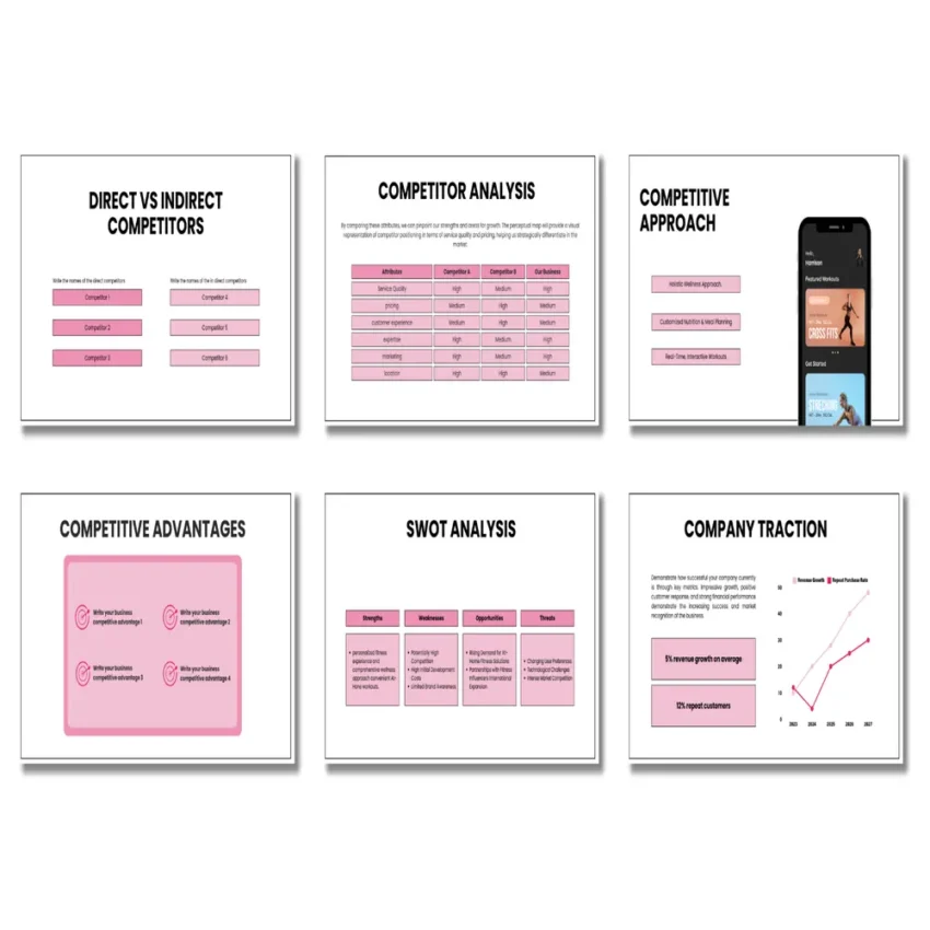 Mobile App Pitch Deck Template - Market Competition - FI