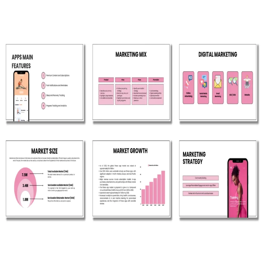 Mobile App Pitch Deck Template - Market Growth - FI