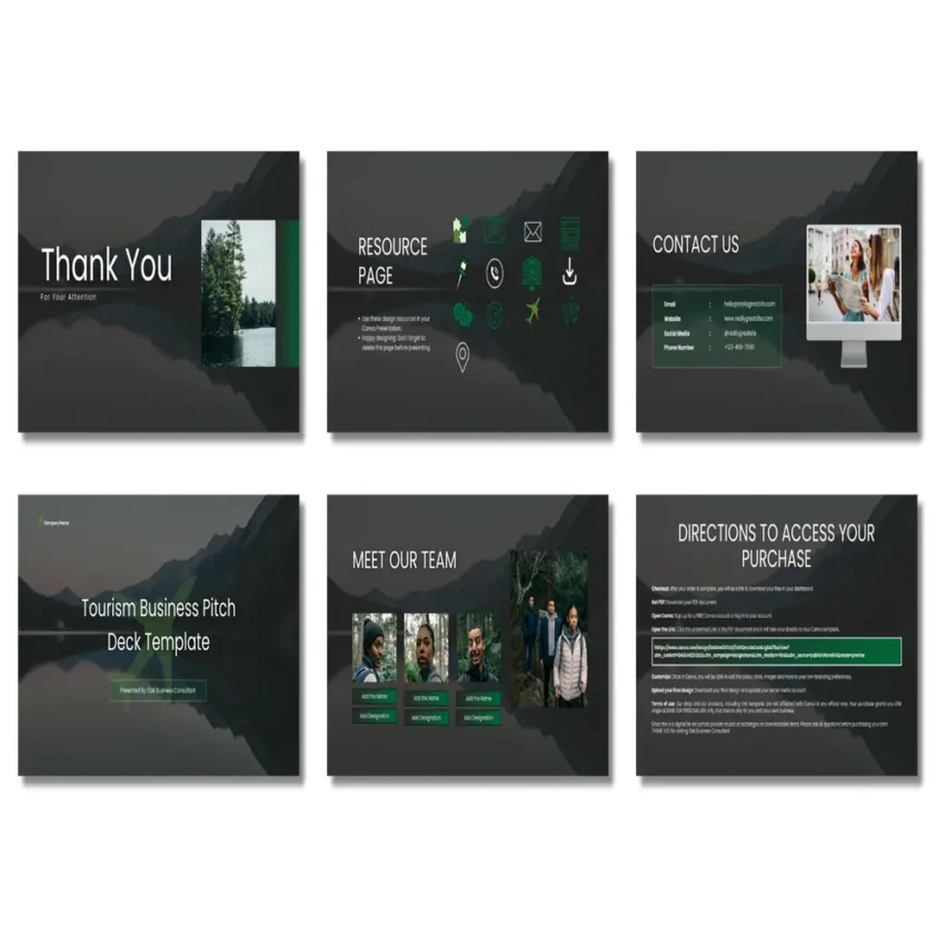 Tourism Business Pitch Deck Template - Contact Us - FI