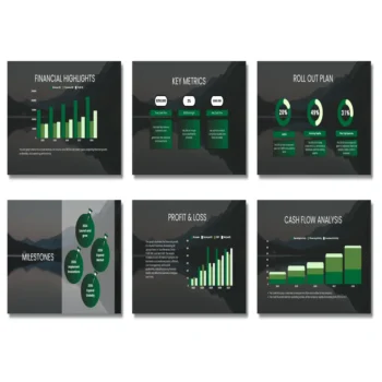 Tourism Business Pitch Deck Template - Financial Highlights - FI