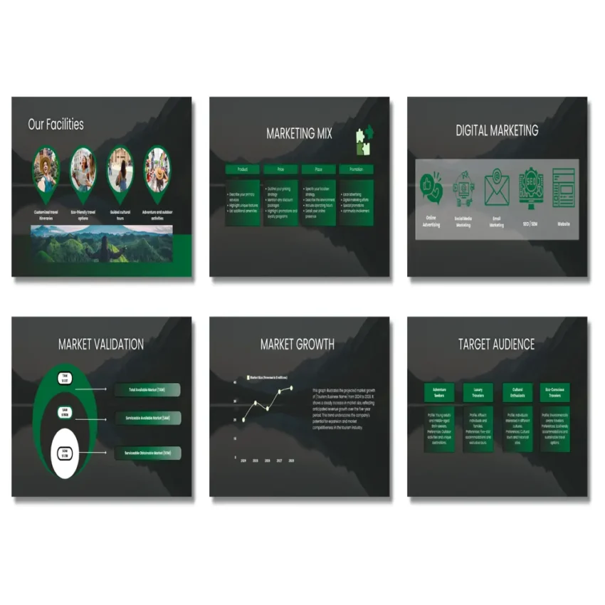Tourism Business Pitch Deck Template - Market Growth - FI