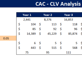 Soccer Club Financial Model Template - CAC and CLV Analysis