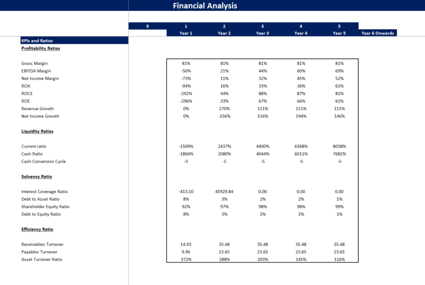 Soccer Club Financial Model Template - Financial Ratios